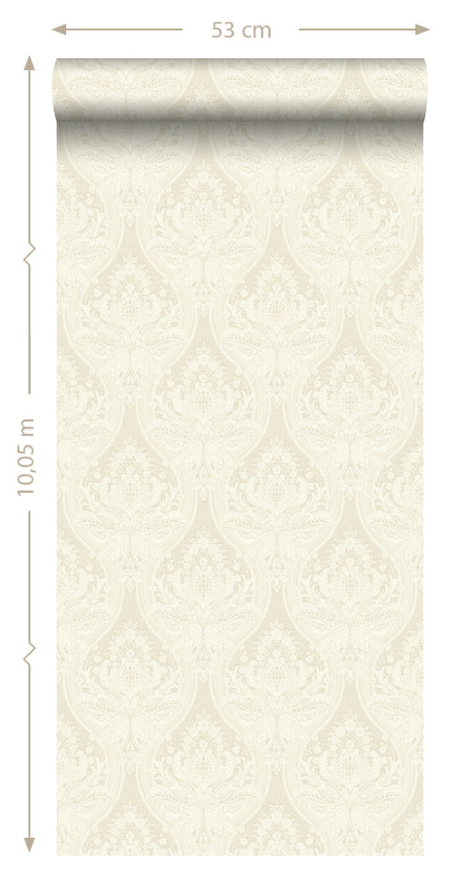 ESTAhome behang barokprint crème beige - 53 cm x 10.05 m - 127605