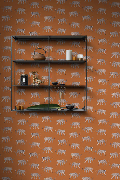 ESTAhome behang panters warm oranje - 53 cm x 10.05 m - 139178