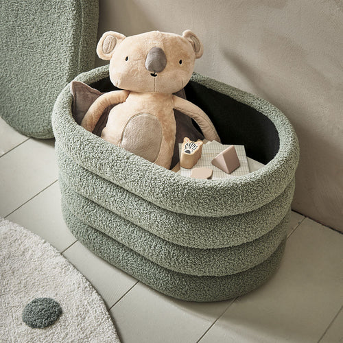 Petite Amélie Poef met opbergruimte - Groen - Teddy stof - Stevige houten constructie - Poef en opbergplek in één - vtwonen shop