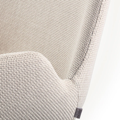 Nolon Nout-Eef Bureaustoel Beige - Armleuning - Wit Onderstel