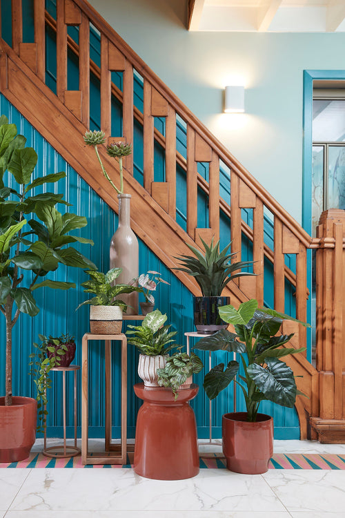 Mica Decorations Damian Plantenmand - Set van 2 - H20 x Ø20 cm - Zeegras - Wit - vtwonen shop