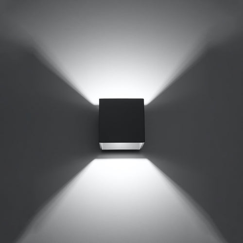 Sollux Lighting Wandlamp QUAD 1 antraciet - 10x12x10cm