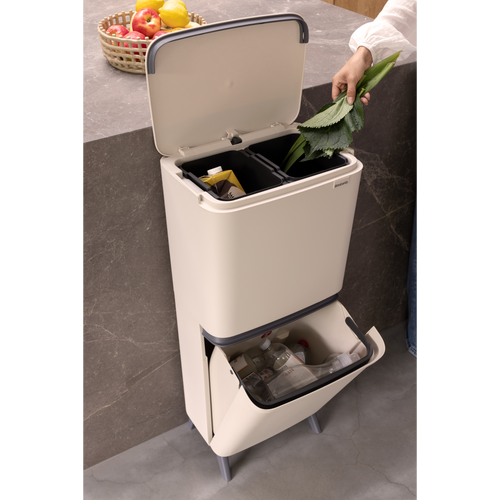 Brabantia SortUp Recycle Prullenbak Hi, 10+10+25 liter - Soft Beige
