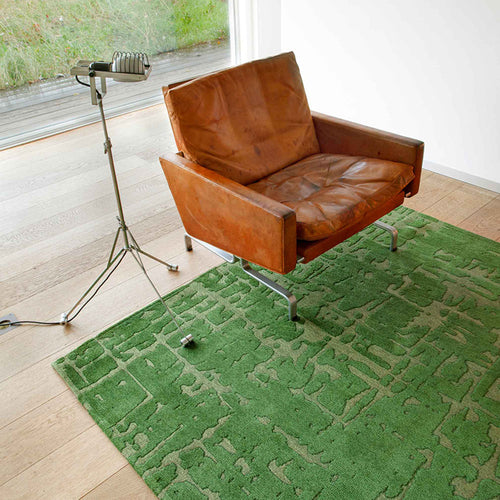 Louis De Poortere binnen & buiten machinewasbaar vloerkleed Structures Baobab van 70% gerecycled PET - groen - 170x235cm