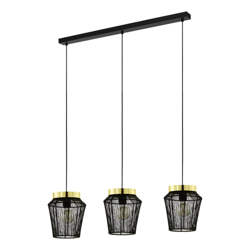 EGLO hanglamp Escandidos - e27 - 92 cm - zwart/geelkoper/goud - vtwonen shop