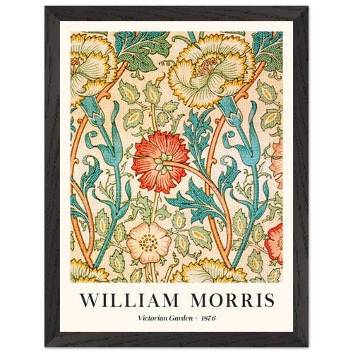 Artfulprints Poster met Lijst William Morris - Victorian garden 1876   - 30x40 cm - Groen