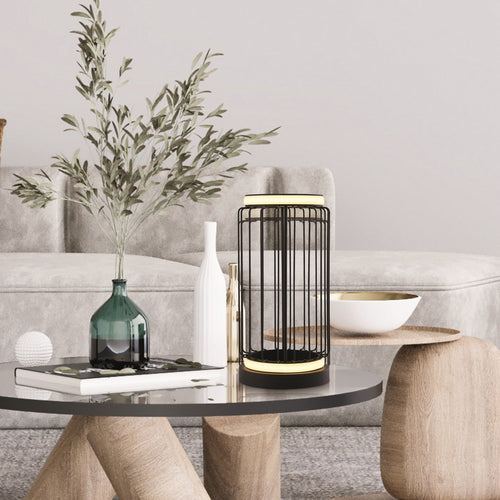 Circolo Cage led-tafellamp, zwart metaal