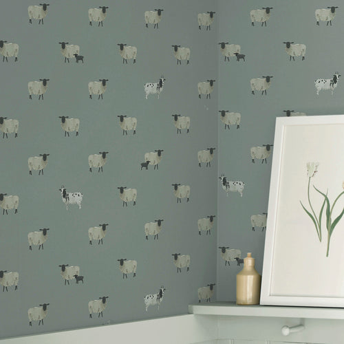 Sophie Allport Vliesbehang Kinderkamer - Sheep Witham Blue