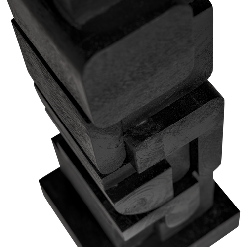 WOOOD sculptuur ornament Isan - Hout - Zwart - 53x18x18