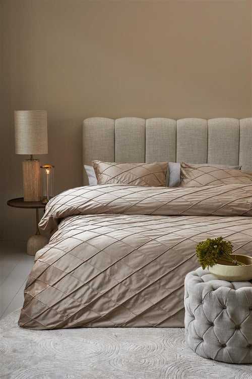Rivièra Maison - Diamond dekbedovertrek - Lits-Jumeaux XL - 260x200/220 cm - Zand - vtwonen shop