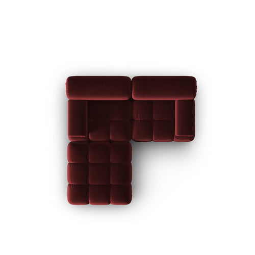 Cosmopolitan Design - Modulaire bank Cortina 3-zits, flueel rood - 188x188x70cm