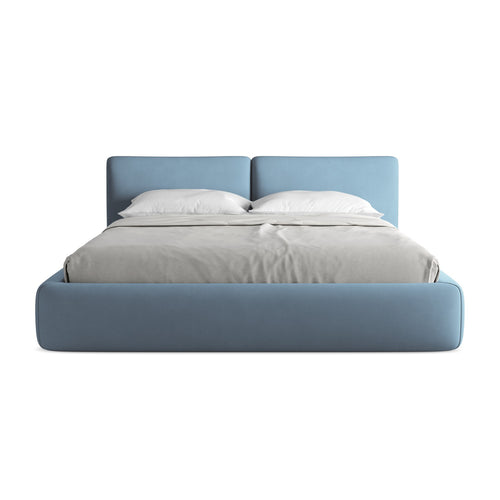 LaMiaSofa Bed met opbergruimte Milano - chenille stof - jeans - 200x228x82