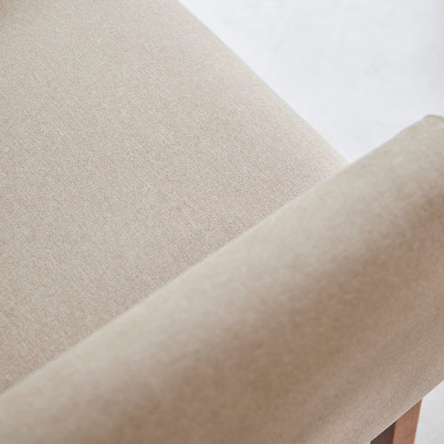 Tikamoon Fauteuil van massief eiken en ecru stof - Beige