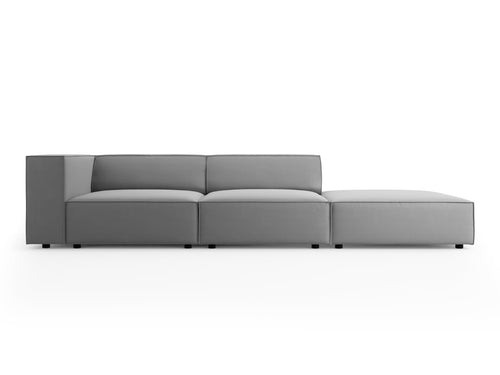 Cosmopolitan Design Rechte bank Arendal 4-zits, flueel, lichtgrijs - 102x262x70cm