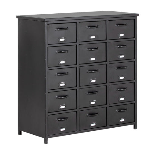 Giga Meubel Ladekast Industrieel - Zwart Metaal - 88x37x88cm - vtwonen shop