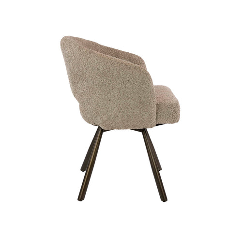 Giga Living Eetkamerstoel Salon - Zand/Bruin Bouclé - Set van 2