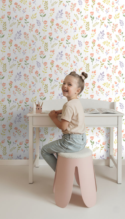 ESTAhome behang bloemen pastelkleuren - 50 x 900 cm - 139976