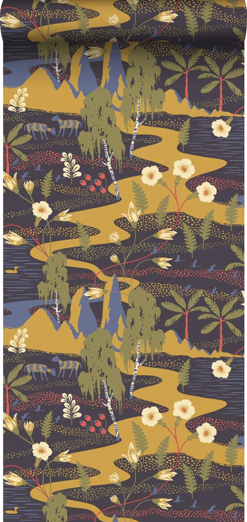 Borastapeter behang jungle-motief bruin - 53 cm x 10.05 m - 660798 - vtwonen shop