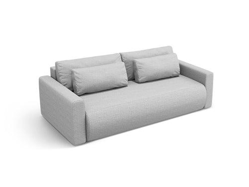 Cosmopolitan Design Slaapbank met opbergdoos Belfast 3-zits, structurele stof lichtgrijs - 105x238x84cm
