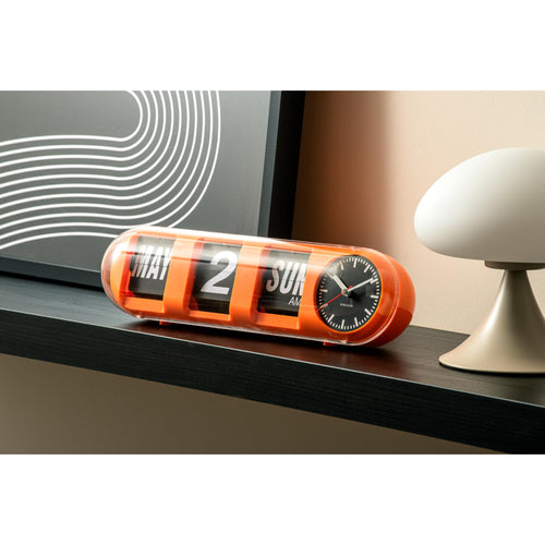 Karlsson wandklok Tube Flip - oranje - 38x10x13.5cm