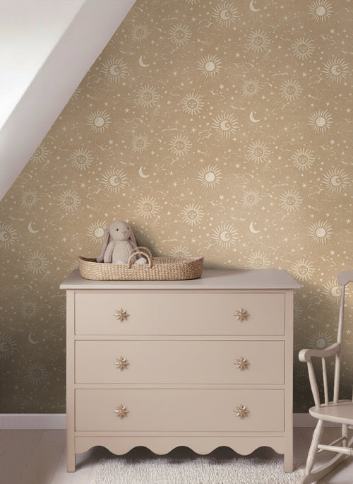 ESTAhome behang sterrenhemel beige - 50 x 900 cm - 132081