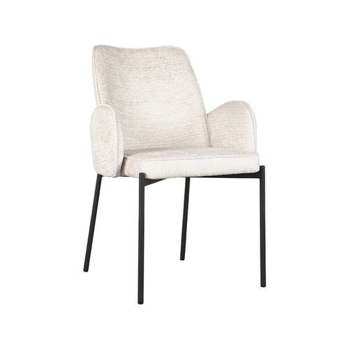 LABEL51 Eetkamerstoel Joni - Crème - Zithoogte 49cm - Set van 2