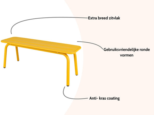 MaximaVida metalen tuinbank Max 120 cm okergeel - zonder rugleuning - vtwonen shop