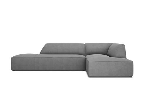 Micadoni rechter hoekbank Ruby 4-zits, structurele stof, grijs - 180x273x69cm
