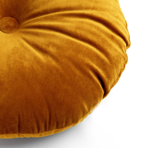 OLLY - sierkussen Ø40 cm - rond velvet - Chai Tea - geel