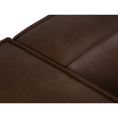 Cosmopolitan Design - Panoramische bank Turin 6-zits, echt leer donkerbruin - 173x375x68cm