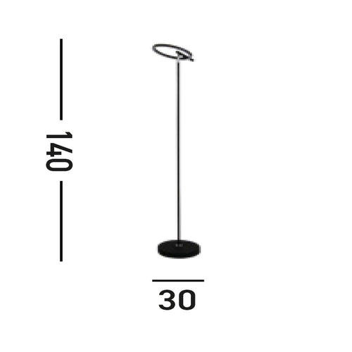 Searchlight Space LED vloerlamp, zwart metaal