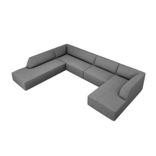 Cosmopolitan Design - Panoramische hoekbank links Siena 7-zits, structurele stof grijs - 273x366x69cm