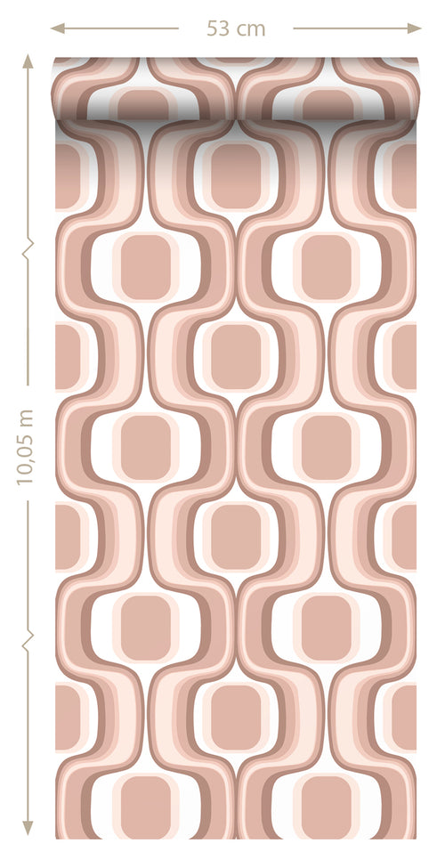 ESTAhome behang retro ornamenten terracotta roze - 50 x 900 cm - 131583 - vtwonen shop