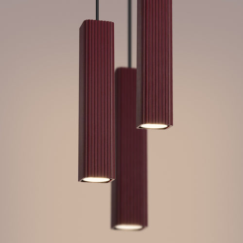 Sollux Lighting Hanglamp RAYO 3P bordeaux - 20x20x108cm