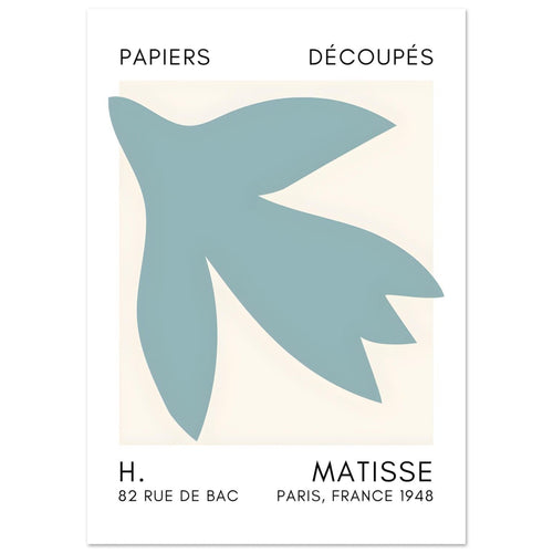 Artfulprints  Matisse – Shapes in the air turquoise   poster A4 21x29.7 cm - vtwonen shop