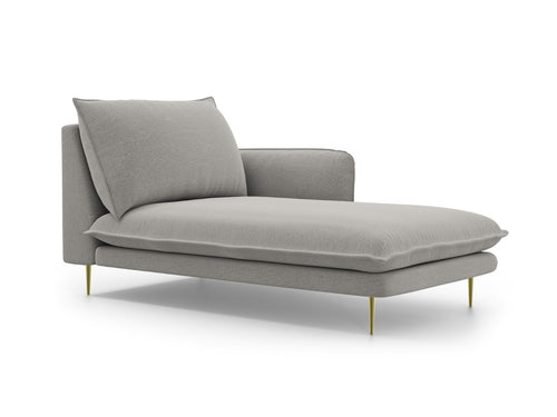 Cosmopolitan Design rechter chaise longue Vienna structurele stof, lichtgrijs - 170x110x95cm