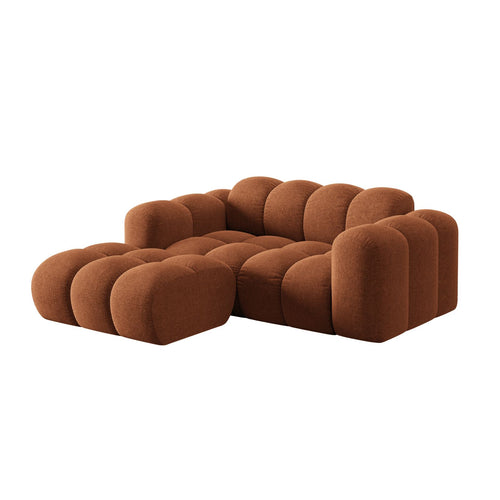 Cosmopolitan Design - Linker hoekbank Treno 2-zits, chenille baksteen - 164x180x70cm