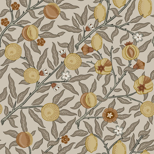 ESTAhome behang exotisch fruit en bladeren vergrijsd groen, terracotta en okergeel - 50 x 900 cm - 131171 - vtwonen shop