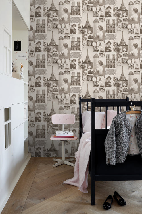ESTAhome behang Parijs sepia bruin - 53 cm x 10.05 m - 138148