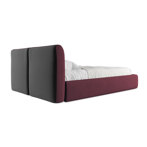 LaMiaSofa Bed met opbergruimte Milano - chenille stof - bordeaux - 160x228x82