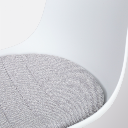 Nolon Nino-Liv Barkruk Wit - Lichtgrijs Kussen - Wit Frame - 65cm - vtwonen shop