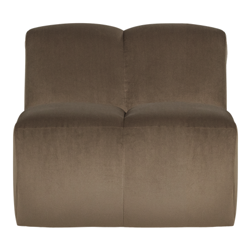 WOOOD 1-zits bank Mojo - Velvet - Taupe - 74x84x97