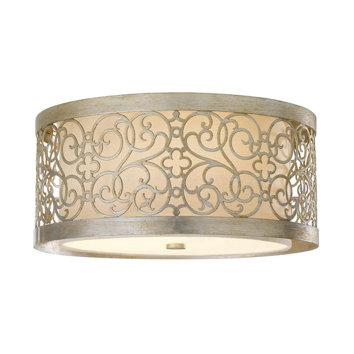 Elstead Arabesque - Plafondlamp Zilver Blad 2 Lichten, E27