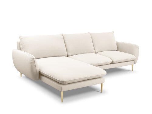 Cosmopolitan Design linker hoekbank Vienna 5-zits, boucle, beige - 170x255x95cm