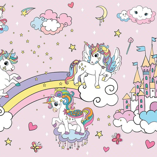Sanders & Sanders fotobehang unicorns roze - 375 x 270 cm - 601468