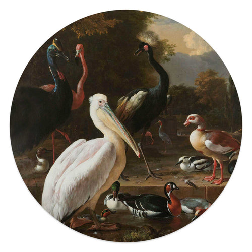 Reinders glasschilderij d'Hondecoeter - de Pelikaan - Ø 50cm