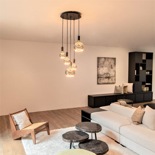 Atmooz hanglamp Sapa 5 - zwart - Ø 40 x H 130 cm - E27