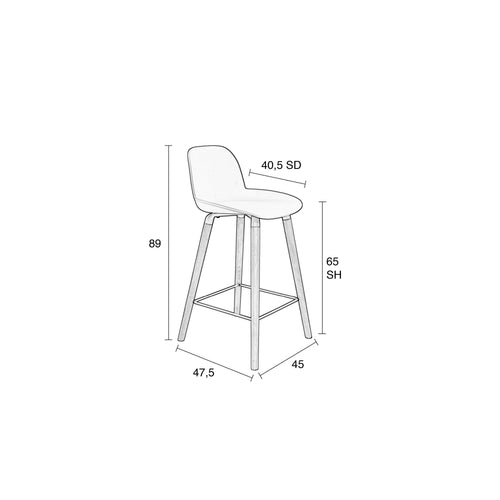 Zuiver Albert Kuip Barkruk 65 cm Wit - Set van 2 - vtwonen shop