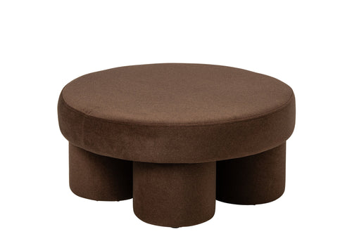 J-Line Poef met poten - multiplex/stof - taupe - large