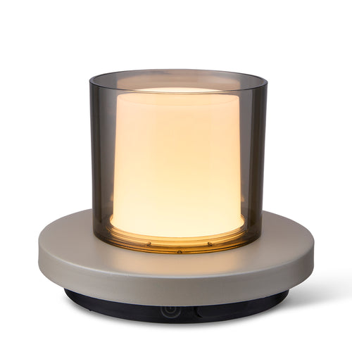 Lighto | Tafellamp grijs met rookglas solar voor buiten | Dimbaar | Oplaadbaar | Werkt op zonne-energie - vtwonen shop